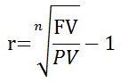 Formula for the equivalent interest rate of a discounted bond, expressed as an equation.